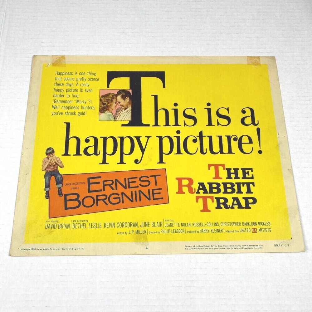 The Rabbit Trap 1959‎ Lobby Card Movie Poster Ernest Borgnine June Blair Drama